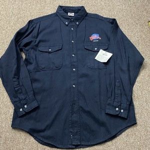 NOS New Planet Hollywood Chicago Denim Shirt Denim Button Up L Taiwan ROC RARE
